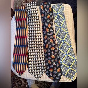 Bullock and Jones 100% Silk Men’s Neckties- Bundle of 4